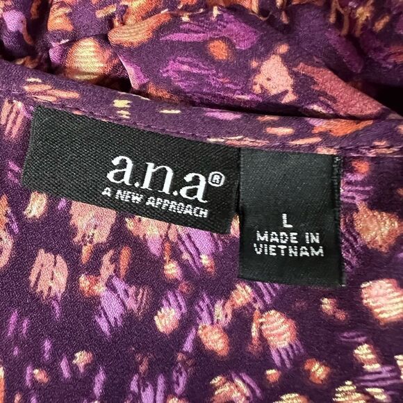 a.n.a Purple and Orange Ruffle Blouse - Picture 7 of 7